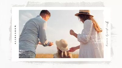 Apresentação de slides de polaroides de lembranças calorosas da família