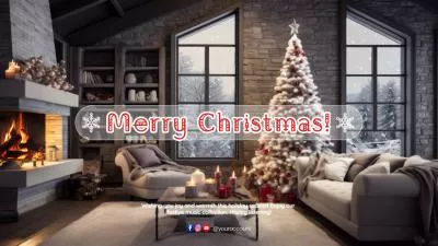 暖かい暖炉のクリスマスツリーの雰囲気の音楽ソングプレイリスト YouTube イントロ