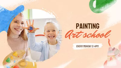 Watercolor Art Class School Education Promo