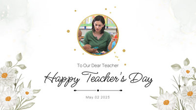 Aquarell Blumen Happy Teachers Day Dankeschön Diashow