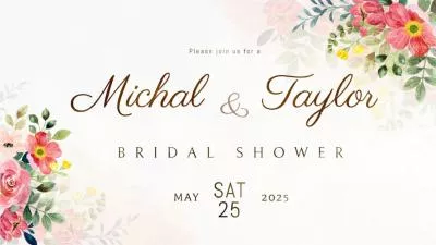 Watercolor Flower Bridal Shower Invitation