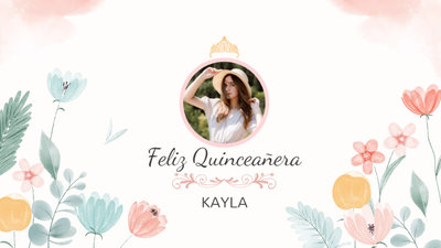 Watercolor Flower Style Quinceanera Invitation