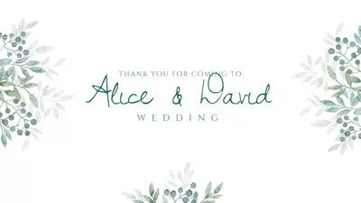 Watercolor Plant Wedding Thank You