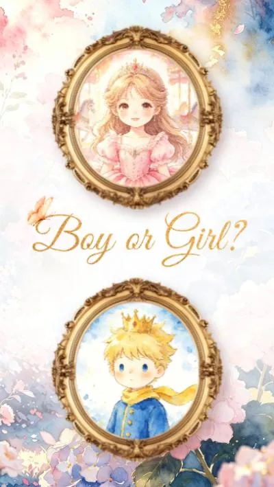 Watercolor Style Baby Gender Reveal Countdown Riddle Video On Tiktok