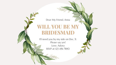 Wedding Ceremony Bridesmaid Proposal