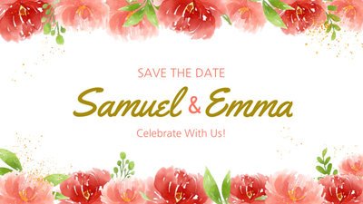Hochzeit Save the Date Aquarell Blumen Diashow