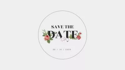  White Flower Wedding Invitation Save The Date Photo Collage Slideshow