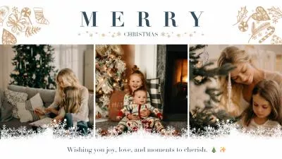 Winter Merry Christmas Family Gathering Greeting Wish Photo Collage Slideshow