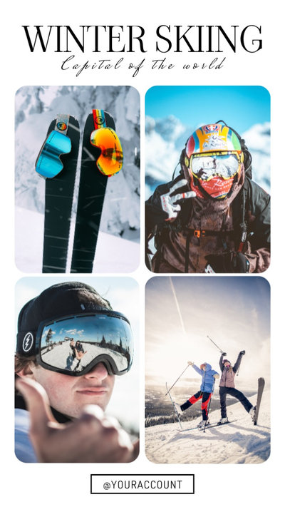 冬季滑雪旅行幻灯片