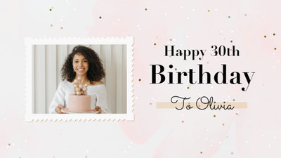 Woman Gold Foil Birthday Greetings Wish Slideshow