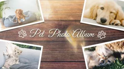 Wood Grain Pet Photo Album Collage