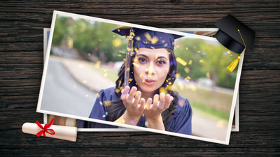 Wood Photo Frame Graduation Slideshow
